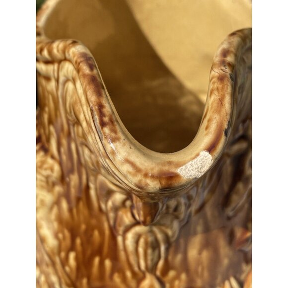 Rare Antique Bennington Rockingham Dog Handle Hunt Scene Pitcher Yellow ware - Picture 8 of 16